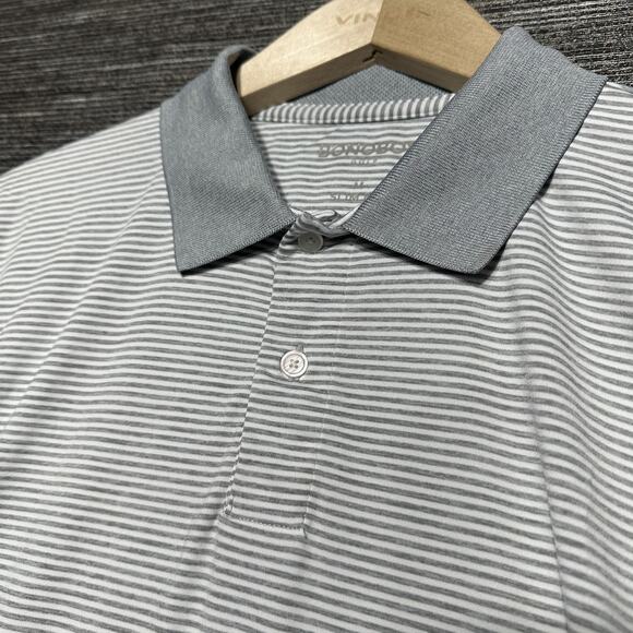 Bonobos Golf Polo Shirt Men's M Gray Striped Stretch Skim Fit GKT10928S - Picture 3 of 15